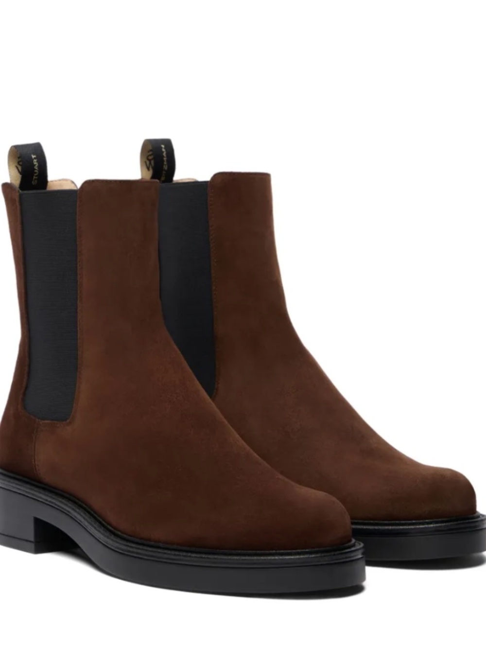 Stuart Weitzman Celia Chocolate Suede Chelsea Boots EU 38.5/US 8